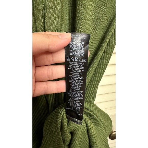 Topshop Premium Rib Jersey Ruched Front Midi Dress in Khaki 6 - Picture 5 of 6